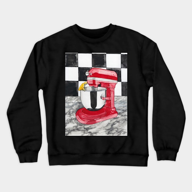 Batter Up -- Surreal Kitchen Mixer Watercolor Crewneck Sweatshirt by HRothstein